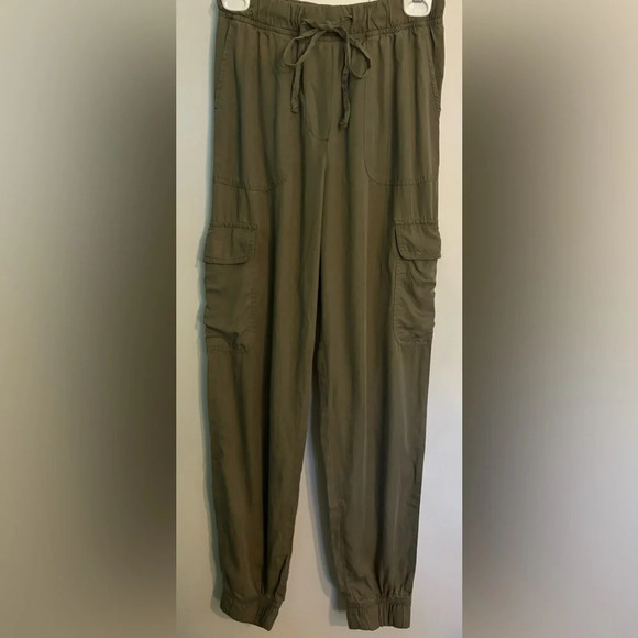 Japna Womens Army Green Multi pocket Drawstring Elastic Waist Joggers Sz Medium - Picture 1 of 13